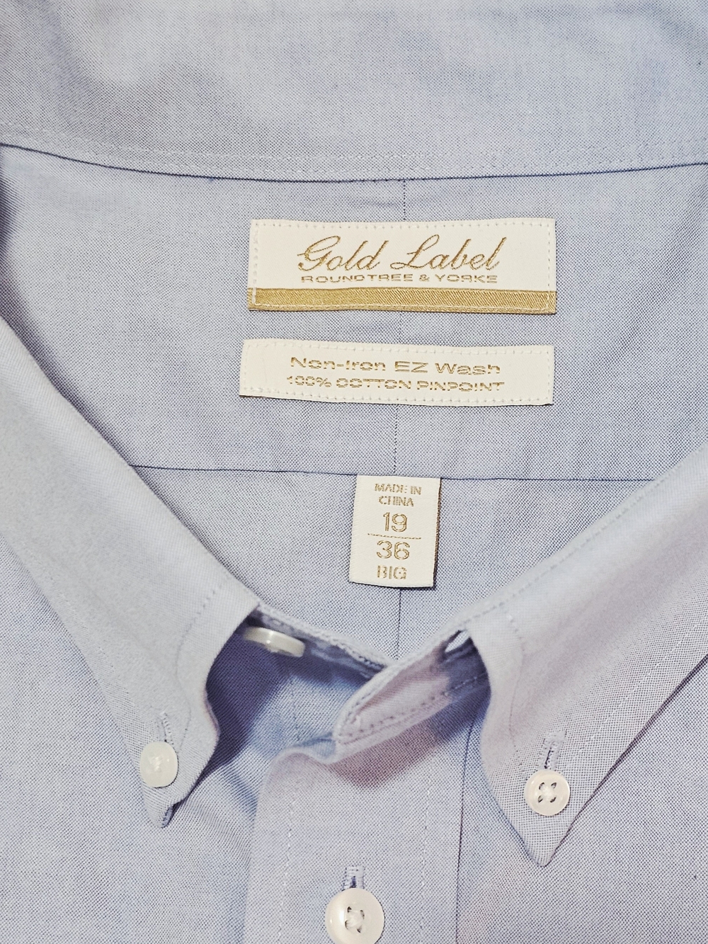 Roundtree & Yorke Light Blue Button-Down Dress Shirt - Picture 6 of 15